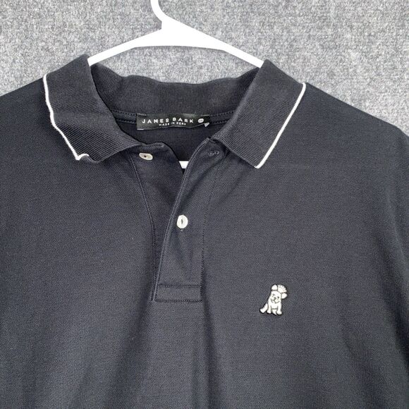 James Bark Polo Shirt Mens Size XXL Black Pima cotton Golf Casual Outdoors - Picture 3 of 9